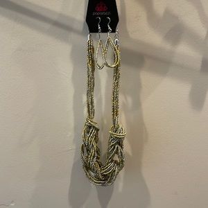 Paparazzi, mid length necklace with drop earrings